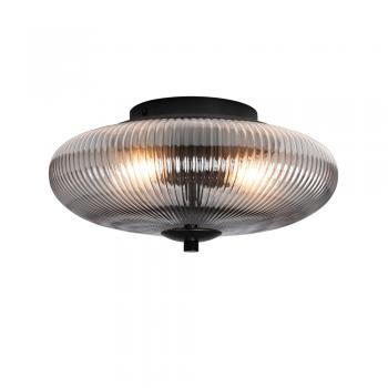 Ashwell Flush Light with Ribbed Glass